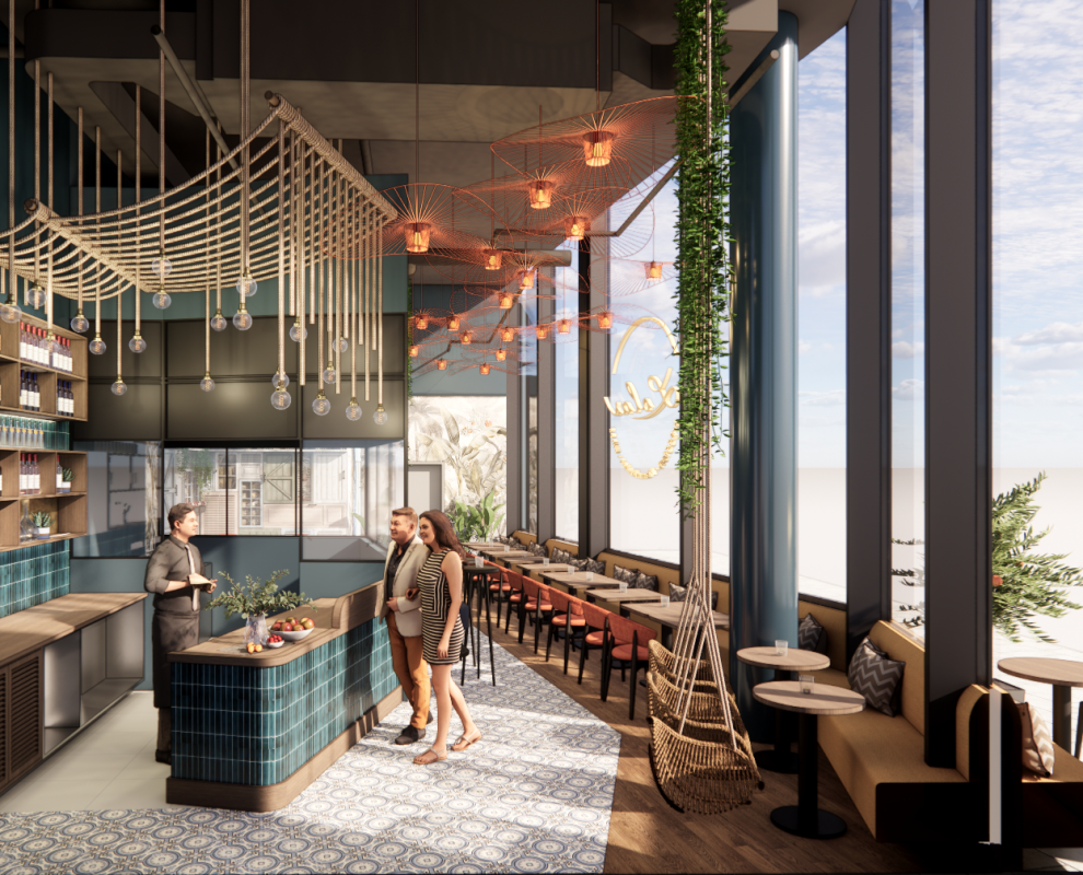 2024-02-27 vom Eingang Eingangsbereich Lolas Bistro im Westfield Überseequartier Hamburg